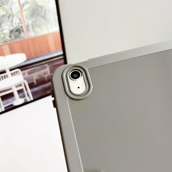Apple iPad Air 11inç M2/M3 Air 4/5.Nesil 10.9 Kılıf Esnek Silikon Kalem Bölmeli Arka Rubber Kapak - Resim 9