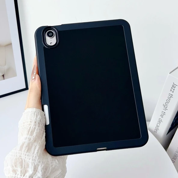 Apple iPad Air 11inç M2/M3 Air 4/5.Nesil 10.9 Kılıf Esnek Silikon Kalem Bölmeli Arka Rubber Kapak - Resim 2