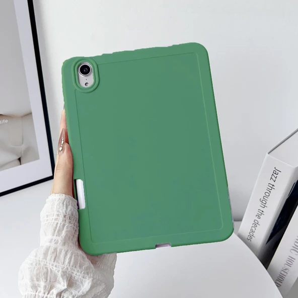 Apple iPad Air 11inç M2/M3 Air 4/5.Nesil 10.9 Kılıf Esnek Silikon Kalem Bölmeli Arka Rubber Kapak ürün görseli 1