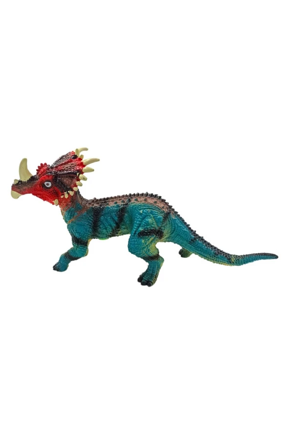 Detaylı Tasarım, Sesli Özellik: Büyük Boy 45cm. Styracosaurus Oyuncakla Eğlence Katlanıyor - 5