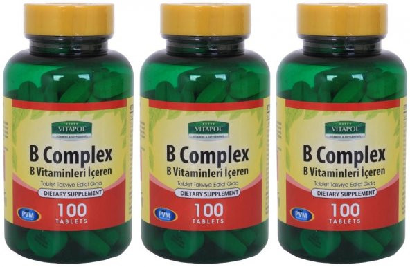 Vitapol B Vitamini Kompleks 3x100 Tablet Vitamin B Complex