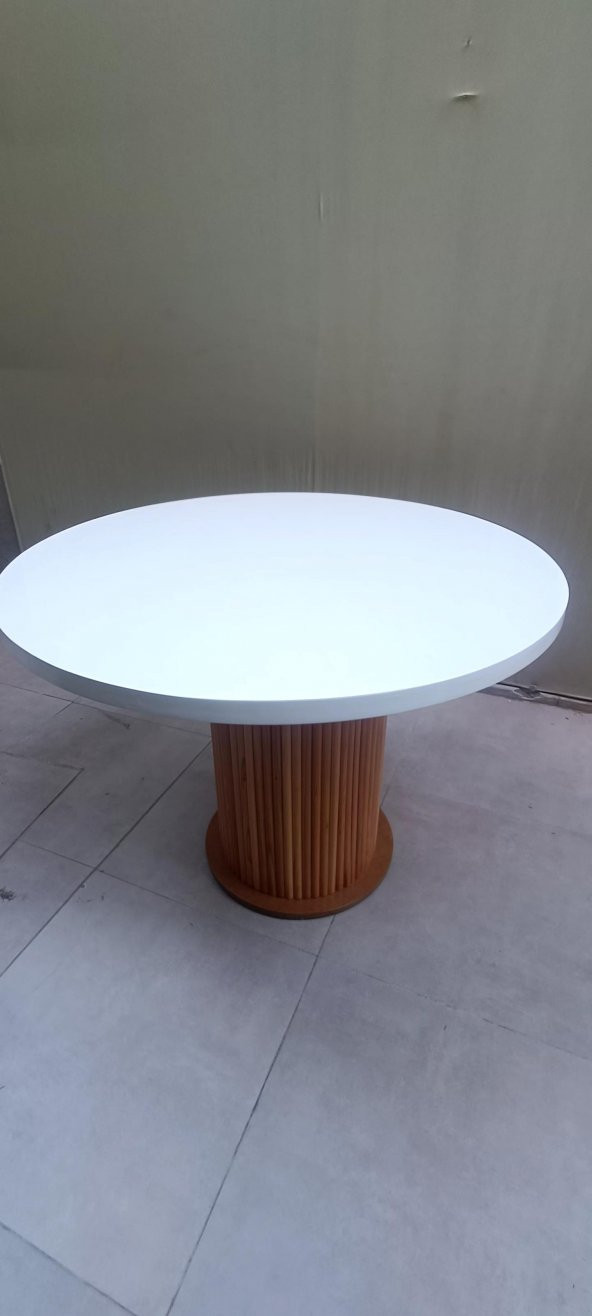Masa 90165 Anıt Model Parlak Beyaz Lake ceviz Boya Kayın 100  Kutu sevk El Yapım - 9