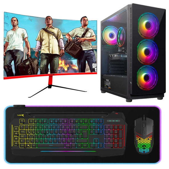 Turbox Tx3976 i7 4770 16GB Ram 512GB NVMe 4GB GTX750Ti GDDR5 27 inç Curved RGB Sistem Oyun Bilgisayarı