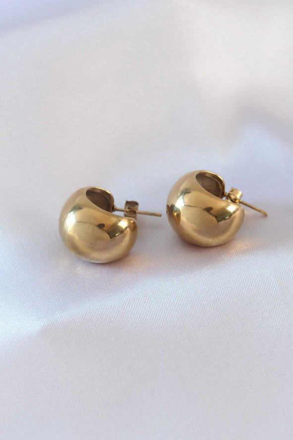 316L Çelik Gold Renk Kadın Küpe ürün görseli