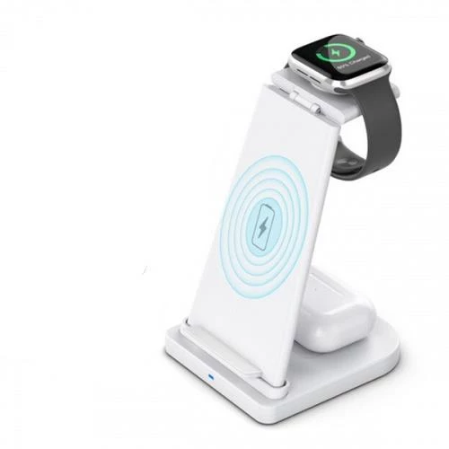 Polham 15W 3in1 Kablosuz Şarj Standı, Telefon, Saat ve Kulaklık Şarj İstasyonu, Ultra Hızlı - 5