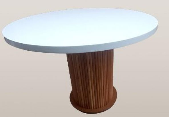 Masa 90166 ST Anıt Model Parlak Beyaz Lake ceviz Boya Kayın El Yapım - 3