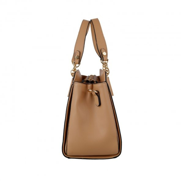 Bagacar 828 Camel Suni Deri Bayan Çapraz El ve Omuz Çantası - 7