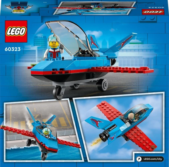 LEGO® City Gösteri Uçağı 60323 - 5 Yaş ve Üzeri Çocuklar İçin Pilot Minifigürü İçeren Oyuncak Jet Ya - 7