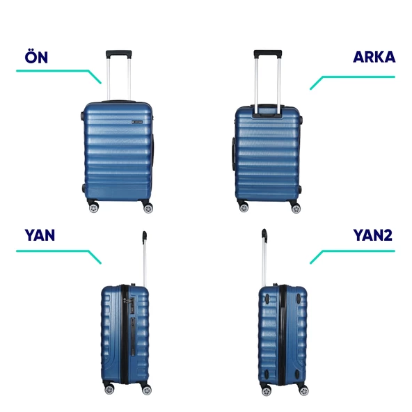 Vegmann Delphin Mavi Orta Boy Valiz - Resim 3