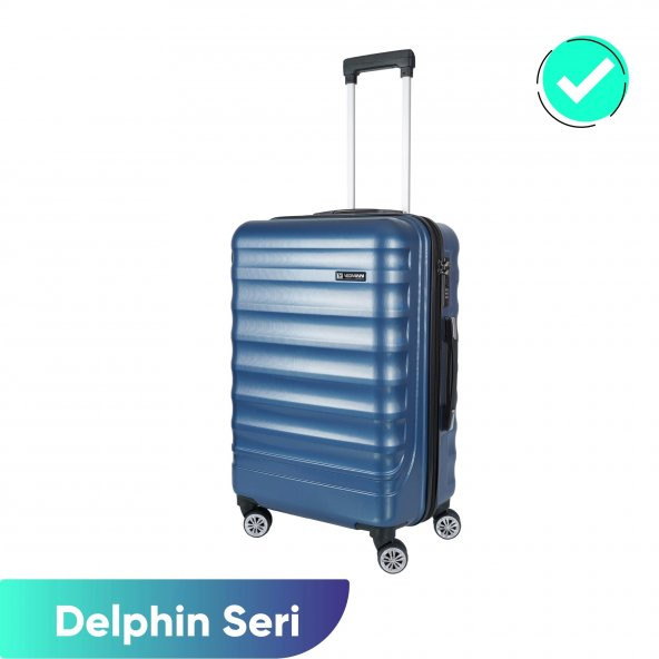 Vegmann Delphin Mavi Orta Boy Valiz