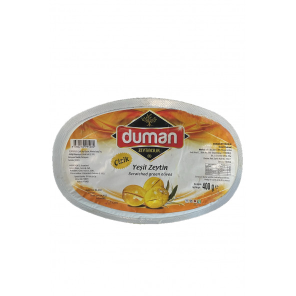 DUMAN GURME ÇİZİK YEŞİL ZEYTİN PAKET 400 GR