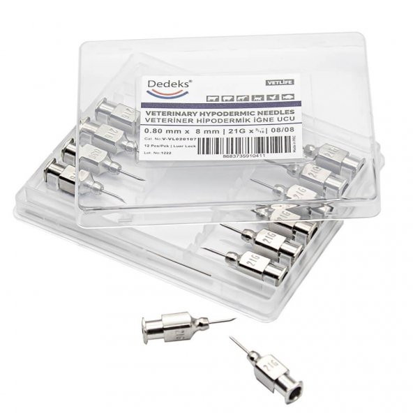 Veteriner Çelik İğne Enjektör Ucu 0.8 mm x 8 mm