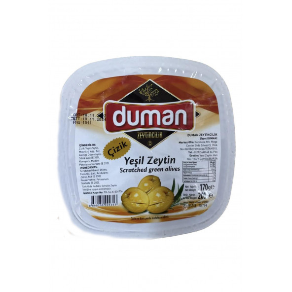 Duman Gurme Çizik Yeşil Zeytin 200gr