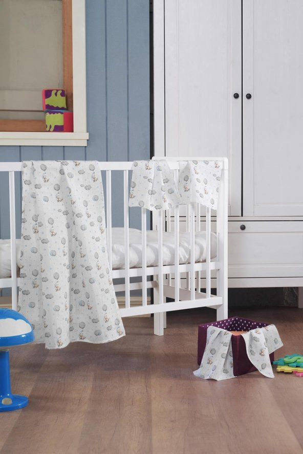 Müslin Bebek Set (90*80) (120*120) (30*304 Lü), Mavı, Pamıra - 2