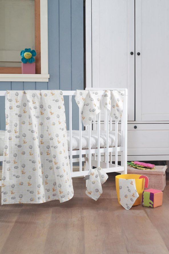 Müslin Bebek Set (90*80) (120*120) (30*304 Lü), Sarı, Pamıra - 2