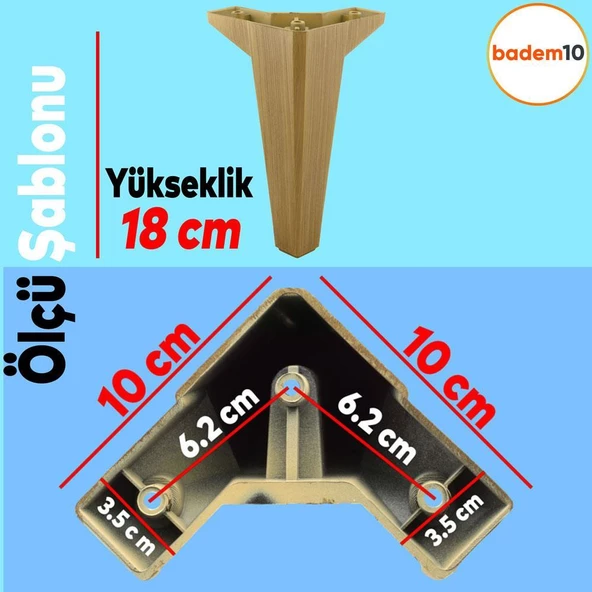 Sedir Lüks Mobilya Kanepe Konsol Tv Ünitesi Koltuk Ayağı Açık Ceviz 18 Cm Ayakları (4 ADET) - Resim 3