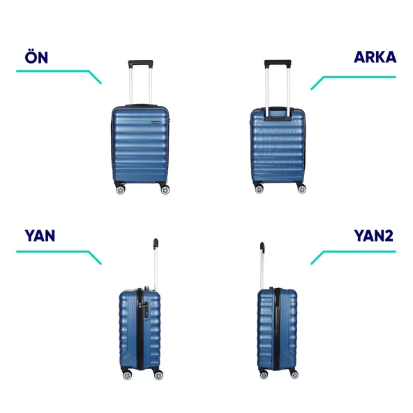 Vegmann Delphin Mavi Kabin Boy Valiz - Resim 3