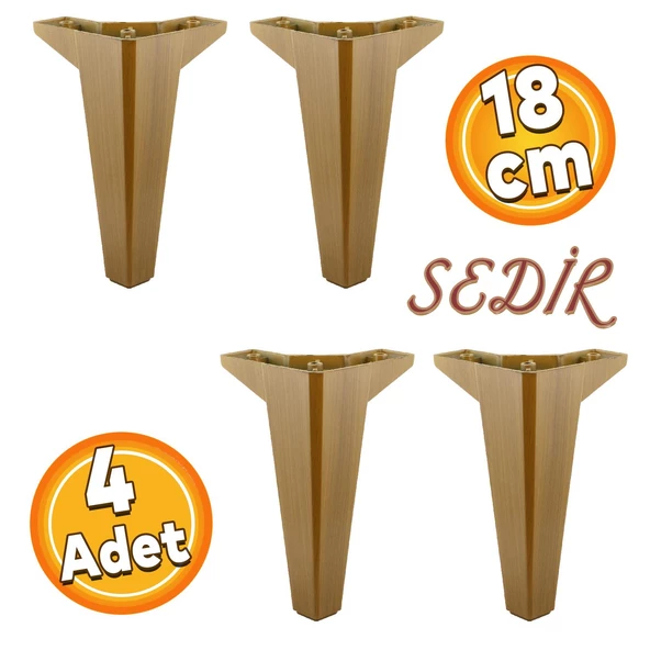 Sedir Lüks Mobilya Kanepe Konsol Tv Ünitesi Koltuk Ayağı Koyu Ceviz 18 Cm Ayakları (4 ADET)