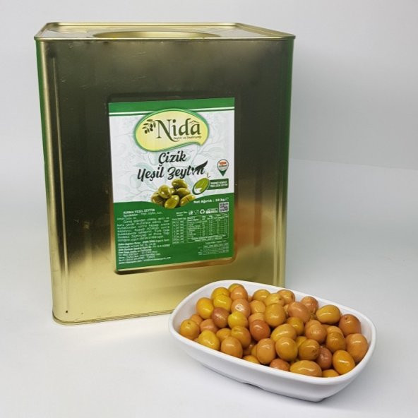 Edremit Çizik Yeşil Zeytin 10 kg 231-260 L