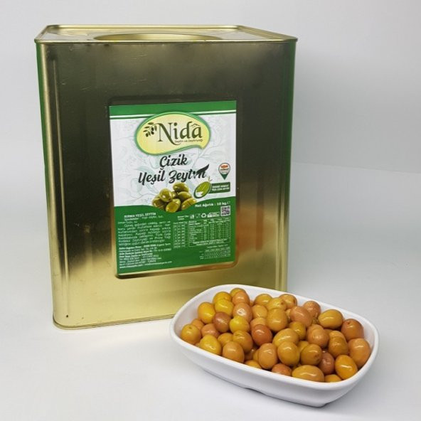 Edremit Çizik Yeşil Zeytin 10 kg 321-350 XS