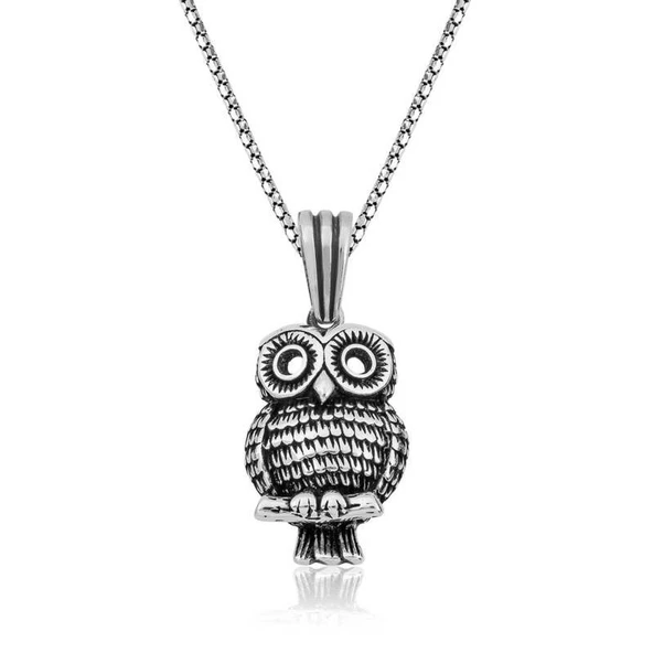 Lucky Life 925 Ayar Gumuss Baykuş Kolye