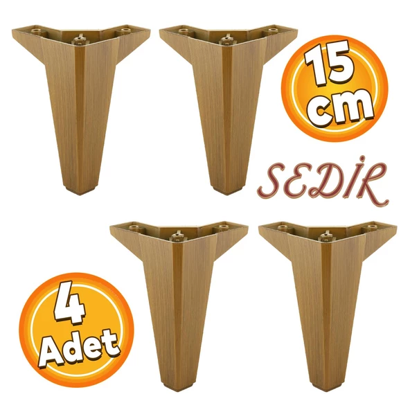 Sedir Lüks Mobilya Kanepe Sehpa Baza Tv Ünitesi Koltuk Ayağı Koyu Ceviz 15 Cm Ayakları (4 ADET)