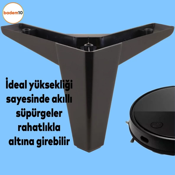 Sedir Lüks Mobilya Kanepe Sehpa Baza Tv Ünitesi Koltuk Ayağı Siyah 10 Cm Ayakları (4 ADET) - 7