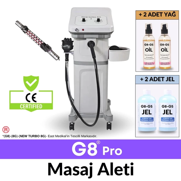 East Medical G8 Pro Masaj Aleti, Radyo Frekans+Vakum-Masaj-Zayıflama+G5 MASAJ IN ÜST MODELİ+2 ADET JEL+2 ADET YAĞ