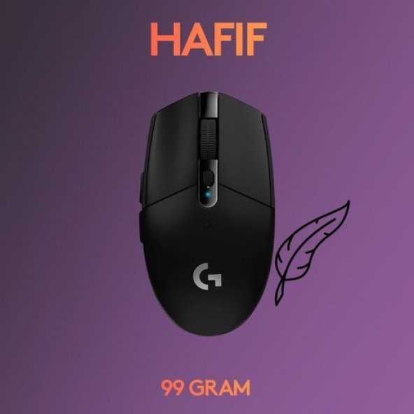 Logitech G305 Lightspeed Oyuncu Gaming Kablosuz Siyah Mouse - 2