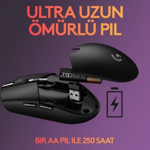 Logitech G305 Lightspeed Oyuncu Gaming Kablosuz Siyah Mouse - 8