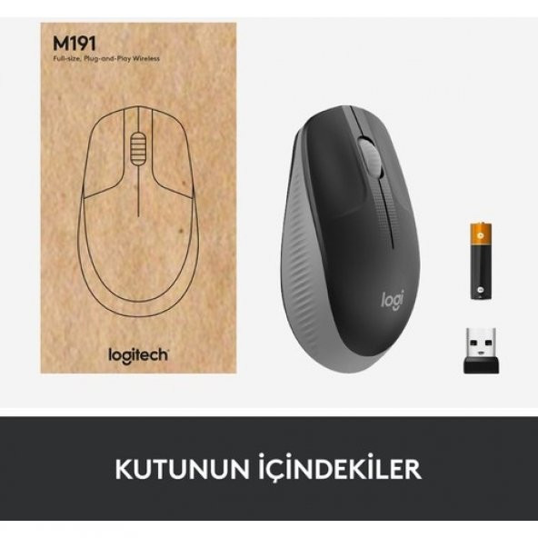 Logitech M190 Kozak Gri Büyük Boy Kablosuz Mouse - 4