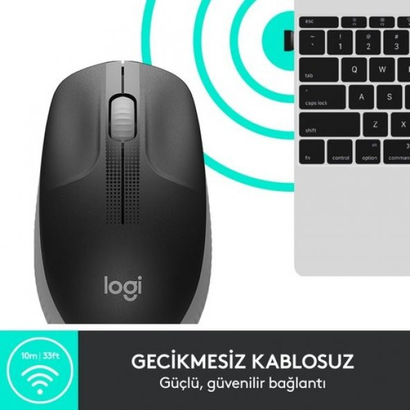 Logitech M190 Kozak Gri Büyük Boy Kablosuz Mouse - 5
