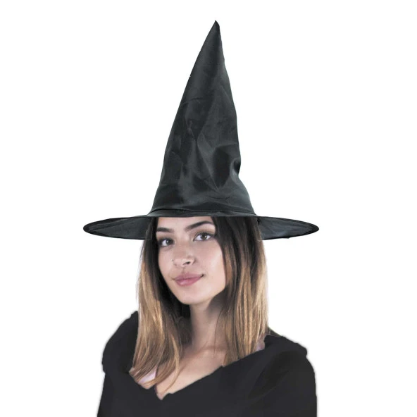 nefertiya Siyah Renk Cadı Şapkası