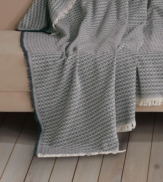 Viven Natural Keten Koltuk Örtüsü | Yakmaz Pamuklu Çekyat Örtüsü | Koltuk Şalı - 8