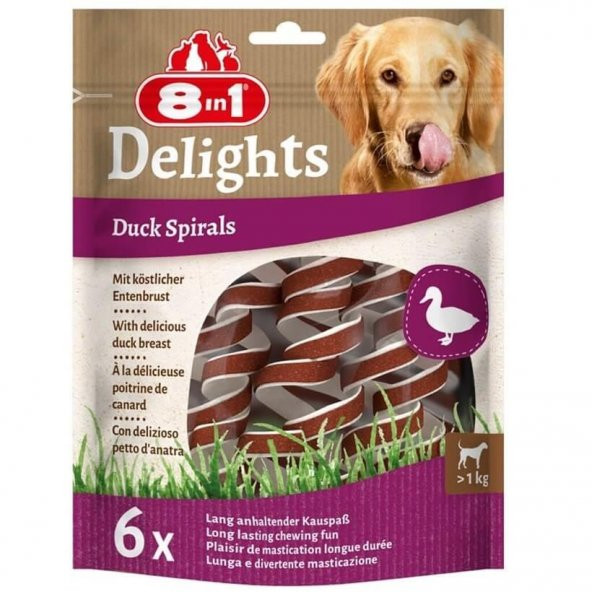8in1 Smart Delights Duck Spirals Ördekli Burgu Köpek Ödülü 6 lı