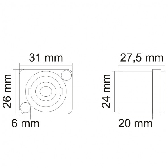 Specon Fiş Şase Kare Konnektör - 3