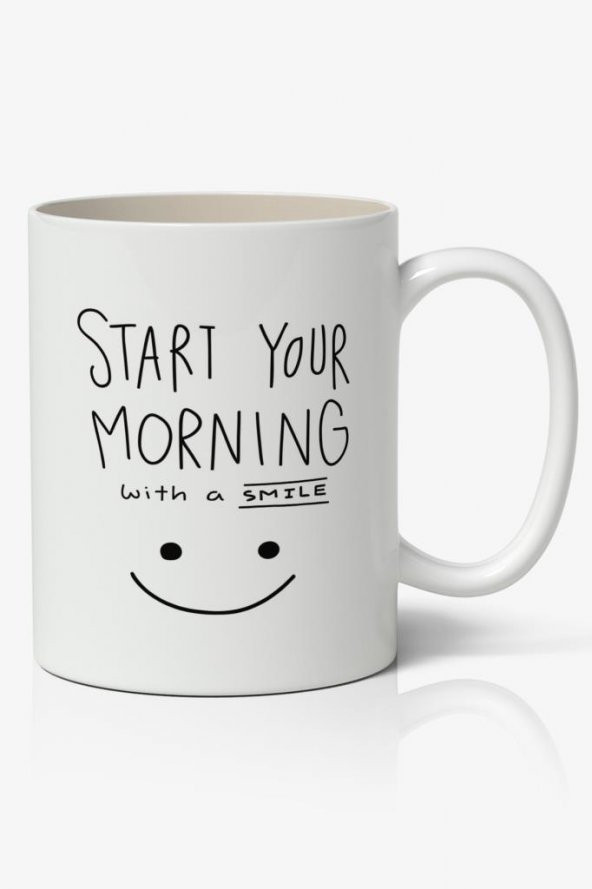 Start Your Morning Temalı Baskılı Kupa Bardak Baskılı Kahve Kupa Bardak