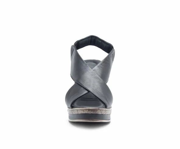 VENÜS 2015713Y DOLGU TOPUK DERİ GENÇ KADIN SANDALET - 5