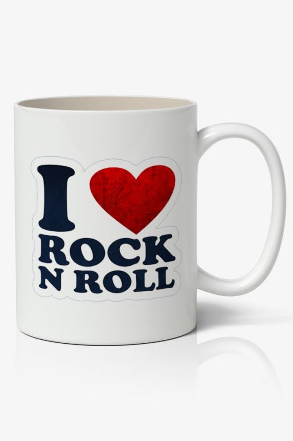 I Love Rock N Roll Baskılı Kupa Bardak Baskılı Kahve Kupa Bardak