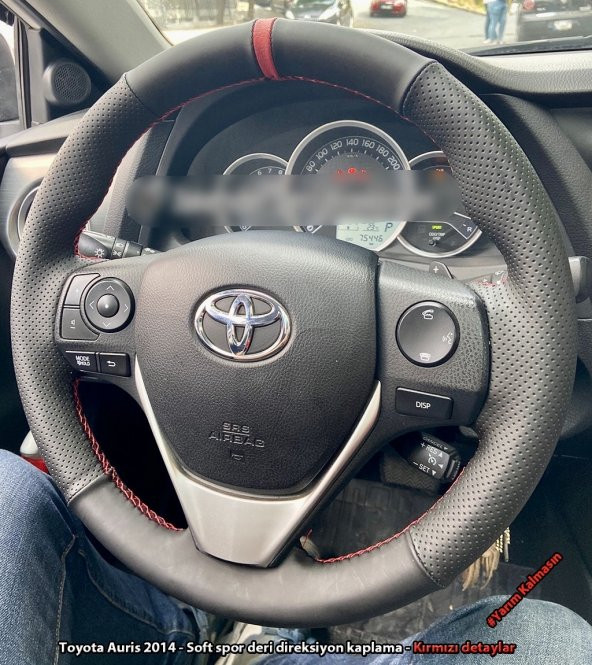 Toyota Auris 2014 Araca Uyumlu Direksiyon Kılıfı (Soft Noktalı Yüzüklü )