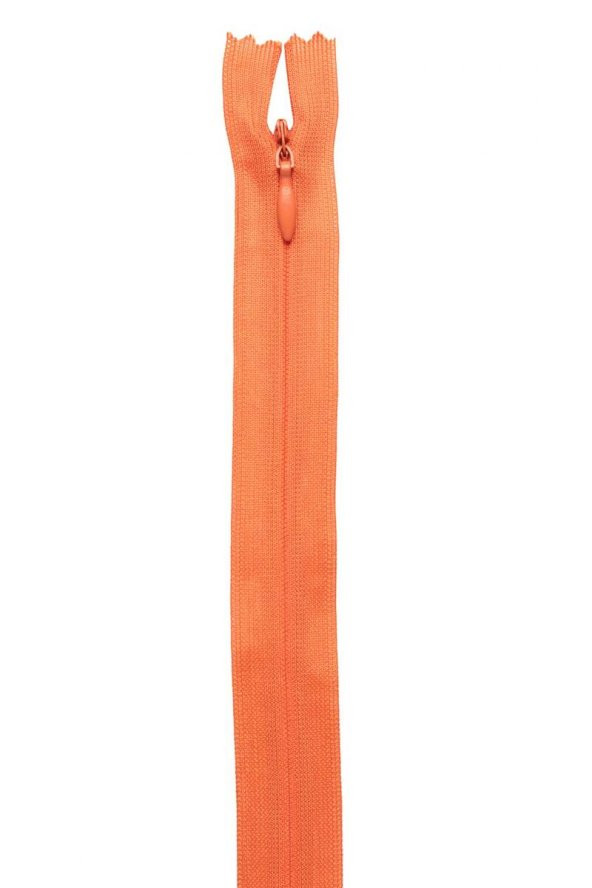 Gizli Elbise Fermuarı 27 Turuncu 50 cm