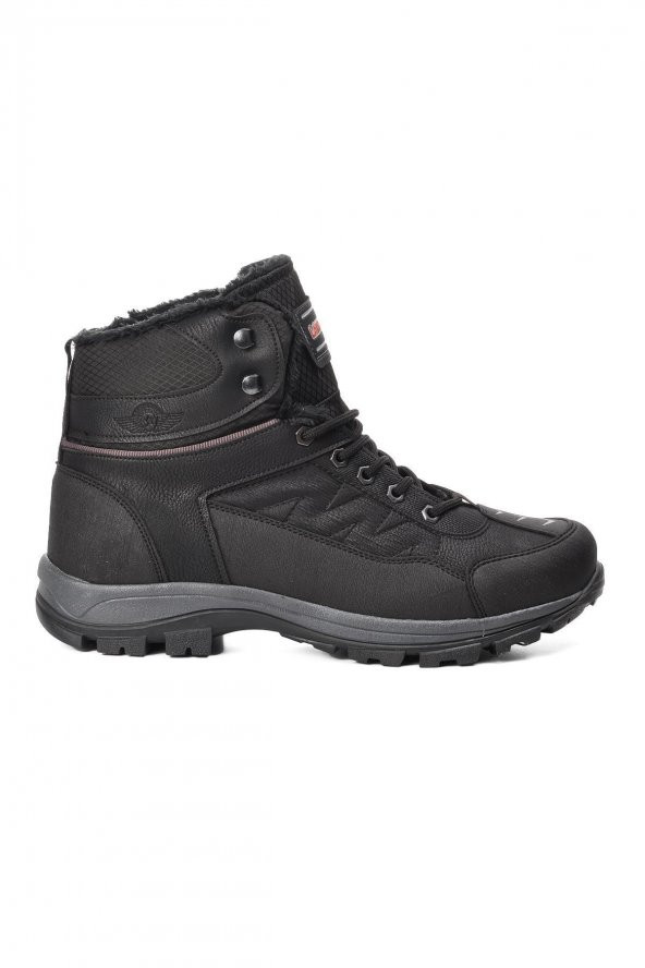 Ayakmod 980 Siyah Kırışık-Füme İçi Kürklü Büyük Numara Erkek Outdoor Bot