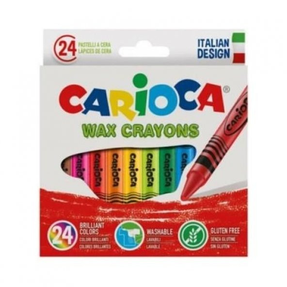 Carioca wax yıkanabilir pastel boya kalemi 24