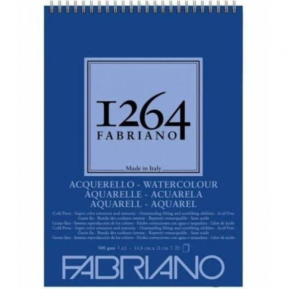 Fabriano 1264 black paper 200 gr A5 20 yp spiralli