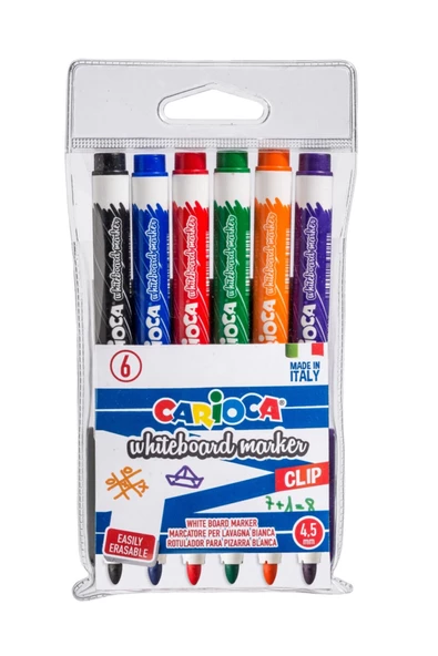 CARİOCA BEYAZ TAHTA KALEMİ 6 RENK 6Lİ PVC 4.5 MM