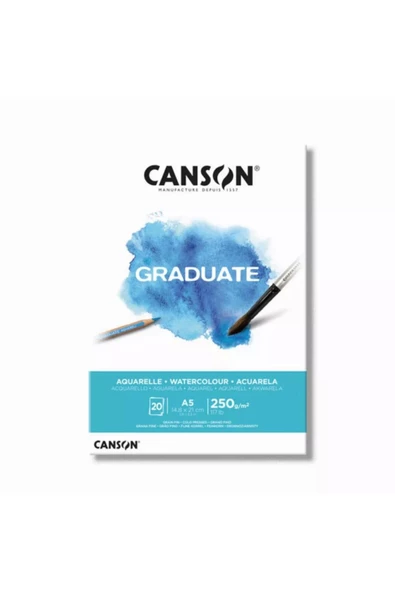Canson Graduate Watercolor 20 Sayfa A5 250gr Defter