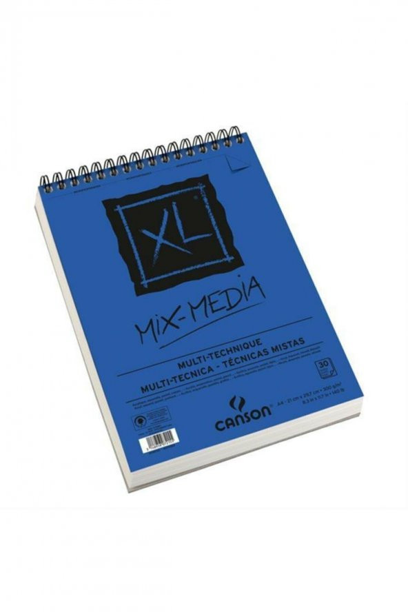 Canson XL Mix-Media Çok Amaçlı Resim Defteri Spiralli A4 30yp 300