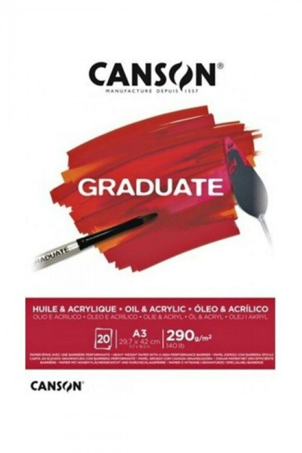 Canson Graduate 290 Gr A3 30yp Oil & Acrylic
