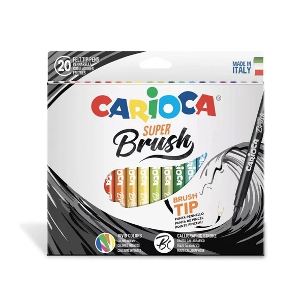 Carioca Süper Brush Keçeli Kalem 20'li