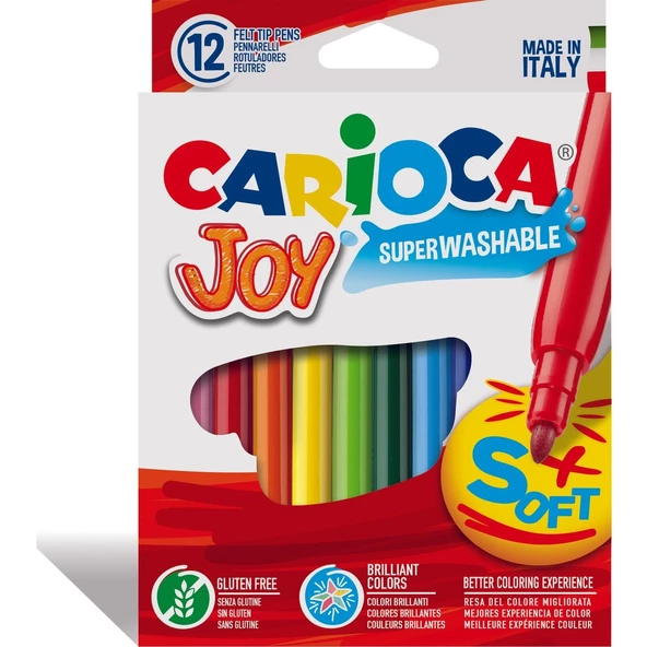 CARİOCA JOY SÜPER YIKANABİLİR KEÇELİ BOYA KALEMİ 12'Lİ